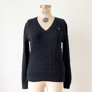Ralph Lauren Sport V-neck Cable Knit Sweater - XL